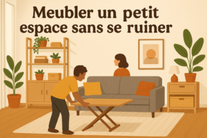 Meubler un petit espace salon lumineux canapé convertible