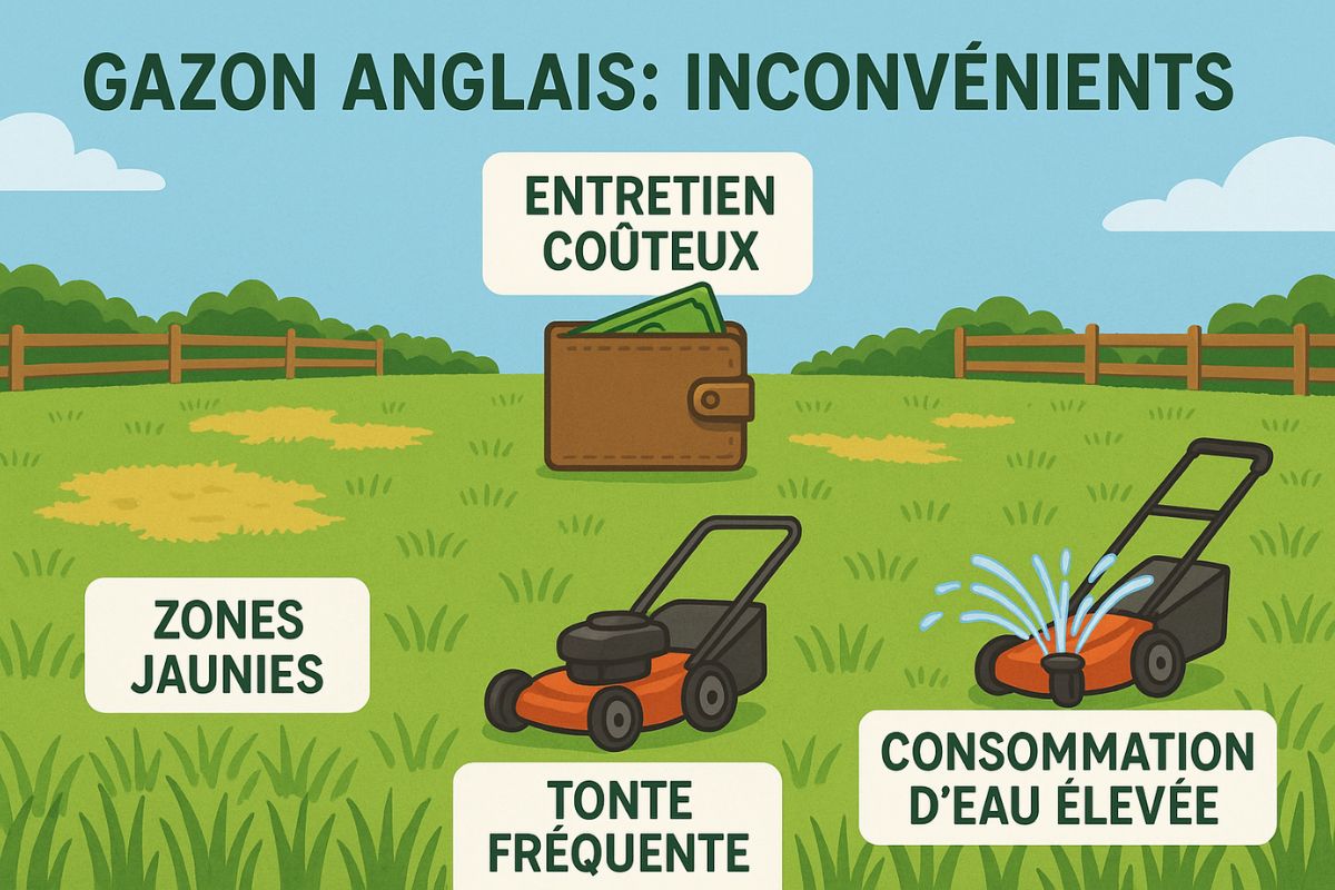 Quels sont les inconvénients du gazon anglais ?