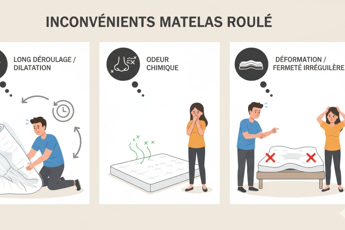 Matelas roulé : les inconvénients à connaître avant d&rsquo;acheter