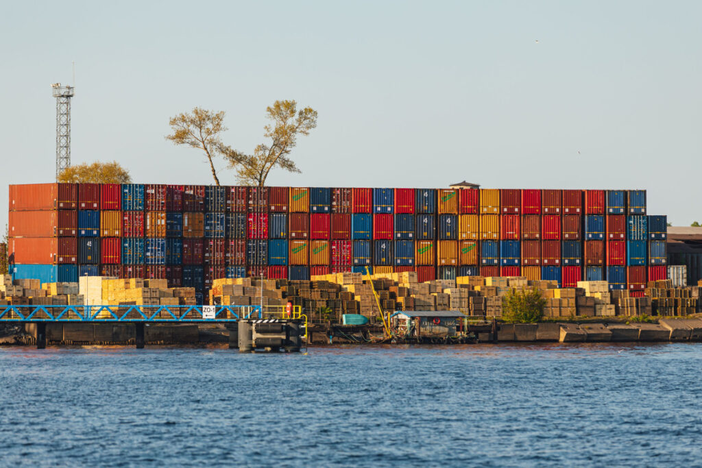 cargo vessel in the ocean with a large number of 2026 03 18 09 40 57 utc