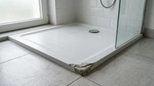 Receveur de douche en résine rayé et ébréché, inconvénient de ce matériau